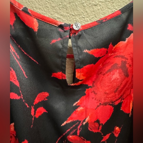 Talbots Black & Red Floral Long Sleeve Blouse | GUC - Picture 3 of 3